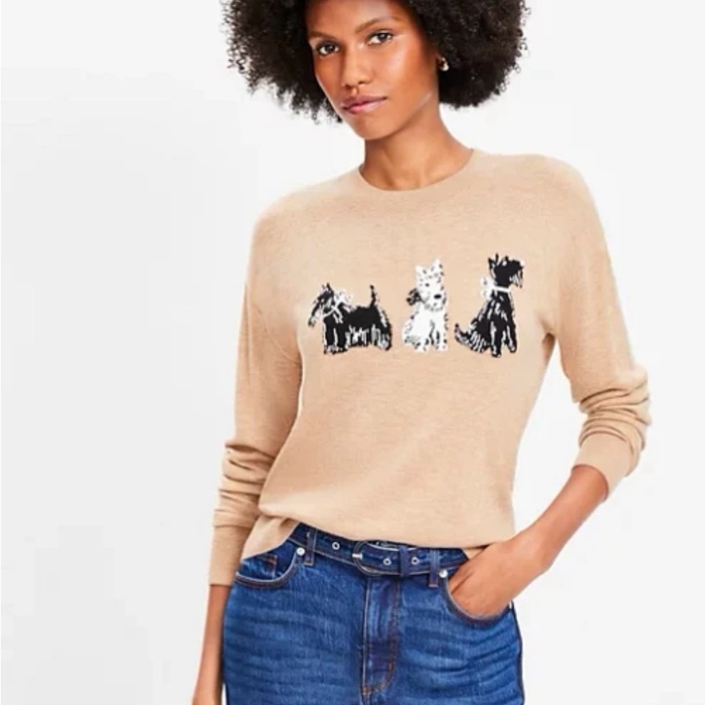 LOFT Petite Scotty Dog Sweater
